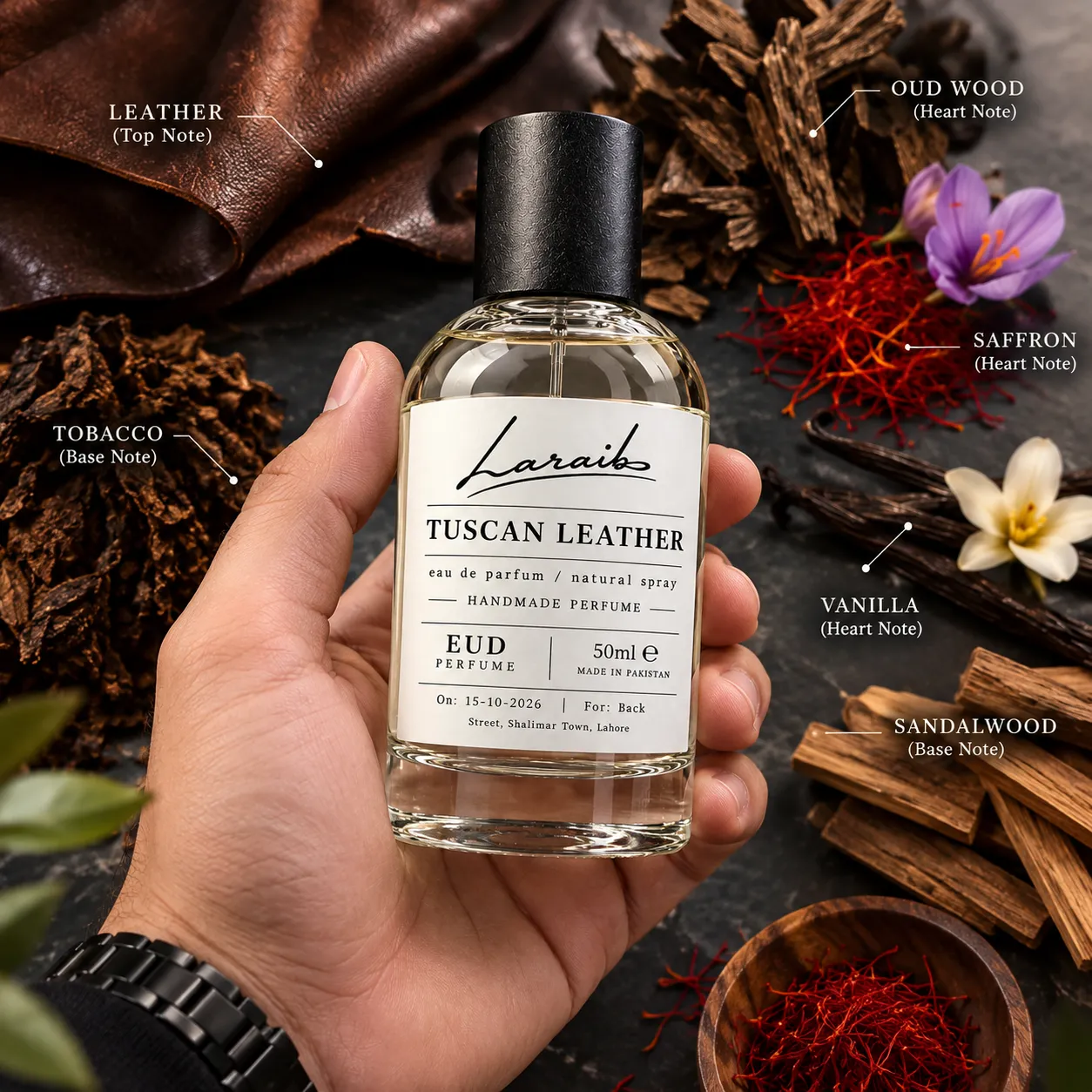 Tuscan Leather Inspired Handmade Perfume 50ml - Image 2